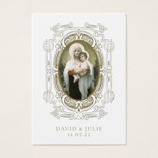 カソリッ結婚クの祈りの言葉カードとヴァージンイエス (正面)