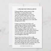 カソリッ結婚クの祈りの言葉カード サンキューカード (裏面)