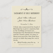 カソリッ結婚クの祈りの言葉新郎新婦マリヨセフ プレイスカード (裏面)