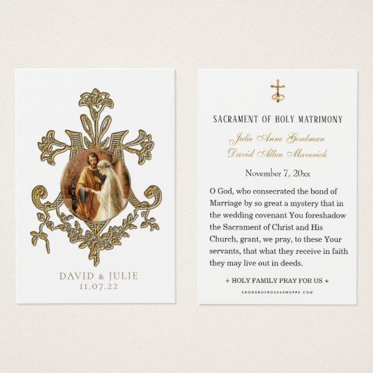 カソリッ結婚クの聖札伝統的 (正面&裏面)