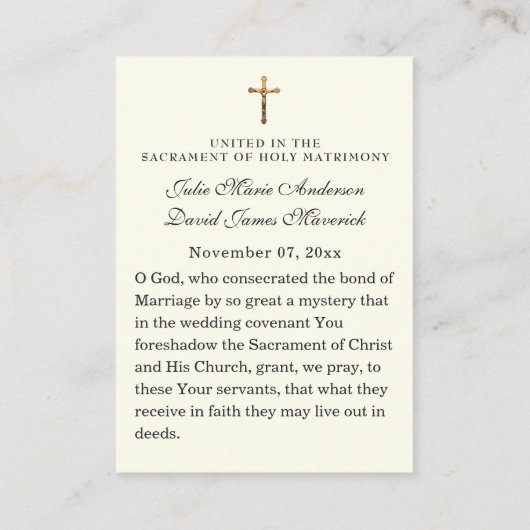 カソリッ結婚クの聖祈りの言葉マリエスフローラ 名刺 (裏面)