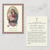 カソリッ結婚クの聖祈りの言葉マリエスフローラ 名刺 (正面/裏面)