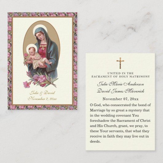 カソリッ結婚クの聖祈りの言葉マリエスフローラ 名刺 (正面/裏面)