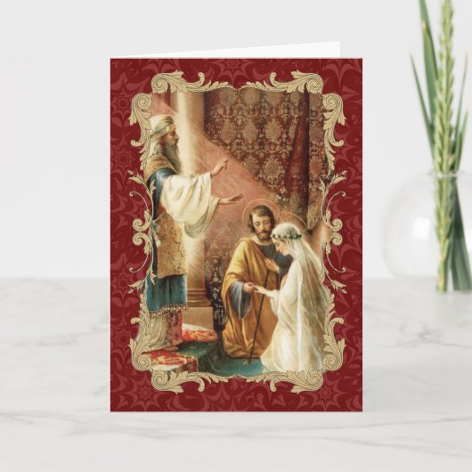 カソリッ結婚クの金ゴールドマ結婚ルーン 招待状 (正面)