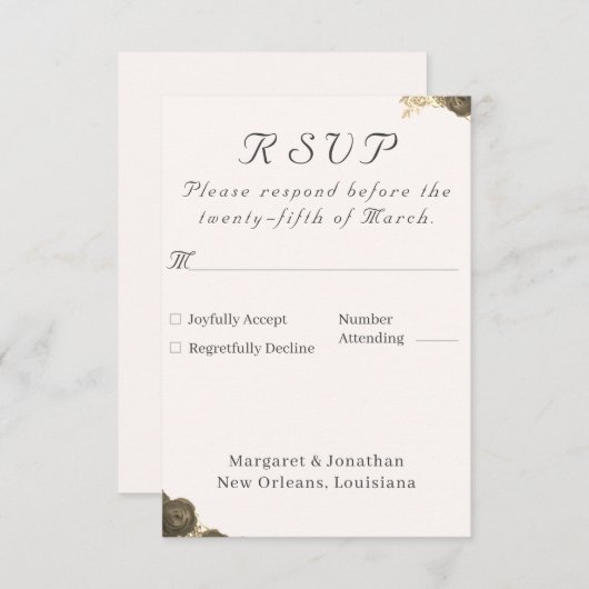 カソリッ結婚クの 出欠カード (正面/裏面)