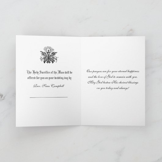 カソリッ結婚クスの供エレガント供 ノートカード (内部)