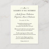 カソリッ結婚クスの祈りの言葉カードヴァージン&子 名刺 (裏面)