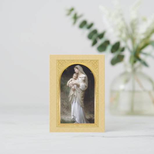 カソリッ結婚クスの祈りの言葉カードヴァージン&子 名刺 (スタンド正面)