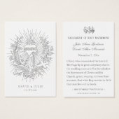 カソリッ結婚クスの祈りの言葉カード神聖ハート (正面&裏面)