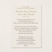 カソリッ結婚クスの祈りの言葉カードBetrothal (裏面)