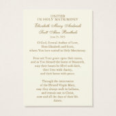 カソリッ結婚クスの祈りの言葉カードBetrothal (裏面)