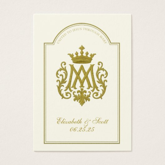 カソリッ結婚クスの祈りの言葉金ゴールドマリアン (正面)