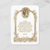 カソリッ結婚クスの聖なる書物、 経典祈りの言葉カード プレイスカード (正面)