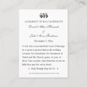 カソリッ結婚クスの聖札ヴァージンマリア 名刺 (裏面)