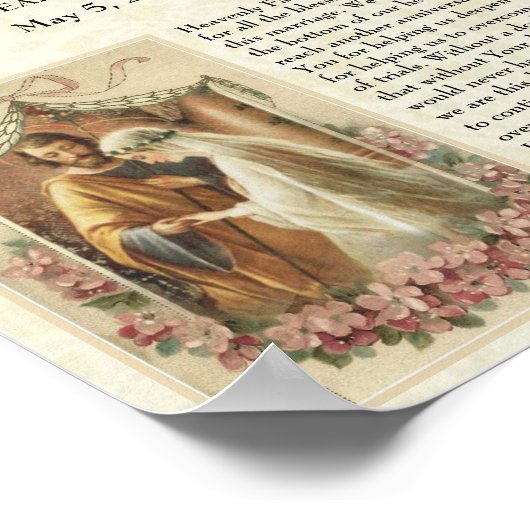 カソリッ結婚クス記念日お祝い祈りの言葉 ポスター (角)