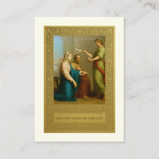 カソリッ結婚ク祈りの言葉ベロタールメアリージョセフ 名刺 (正面)