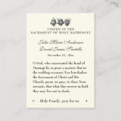 カソリッ結婚ク祈りの言葉ベロタールメアリージョセフ 名刺 (裏面)