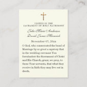 カソリッ結婚ク祈りの言葉メアリーホーリーカード 名刺 (裏面)