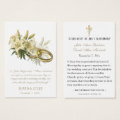 カソリッ結婚リリーリングや輪の聖札 (正面&裏面)