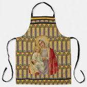 カソリッ賛美クヴァージンメアリーイエスのステンドグラス エプロン (正面)