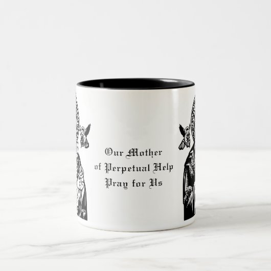カソリッ賛美クヴァージンメアリーイエスエンジェルス ツートーンマグカップ (中央)