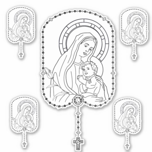 カソリッ賛美クヴァージンメアリーイエズス宗教的 シール (正面)