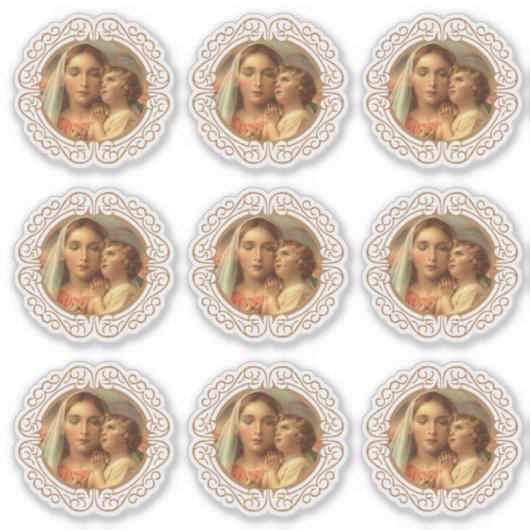 カソリッ賛美クヴァージンメアリーイエズス宗教的 シール (正面)