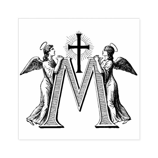 カソリッ賛美クヴァージンメアリーマリアンエンジェルス ラバースタンプ (インプリント)