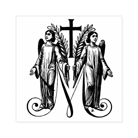 カソリッ賛美クヴァージンメアリーマリアンエンジェルス ラバースタンプ (インプリント)