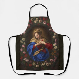 カソリッ賛美クヴァージンメアリー宗教バラ エプロン