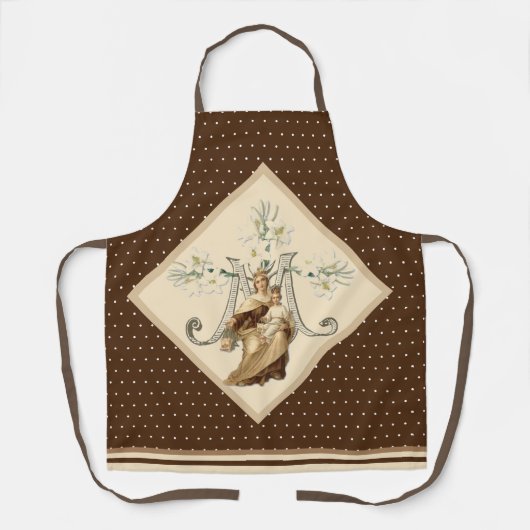 カソリッ賛美クヴァージンメアリー山カルメルフローラ エプロン (正面)