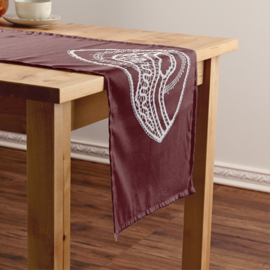 カソリッ賛美クヴァージンメアリー、レース ショートテーブルランナー (インサイチュ)