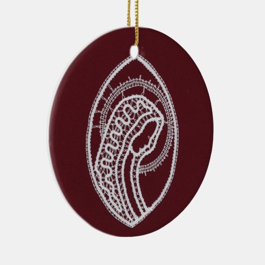 カソリッ賛美クヴァージンメアリー、レース セラミックオーナメント (右)