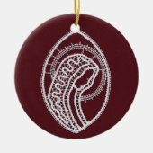 カソリッ賛美クヴァージンメアリー、レース セラミックオーナメント (正面)