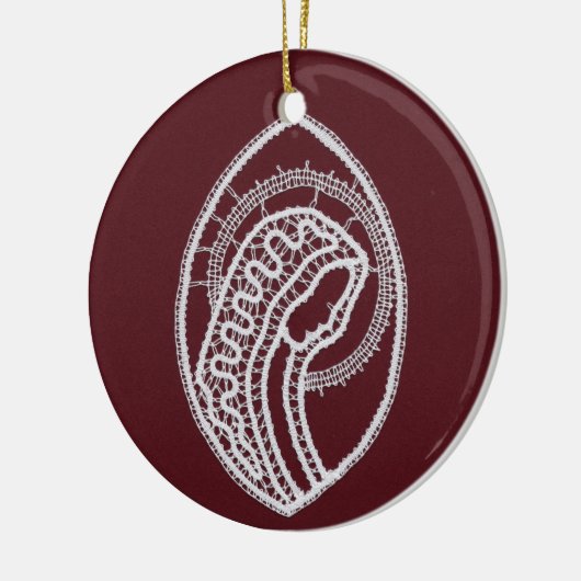 カソリッ賛美クヴァージンメアリー、レース セラミックオーナメント (左)