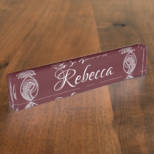 カソリッ賛美クヴァージンメアリー、レース デスクネームプレート (側面)