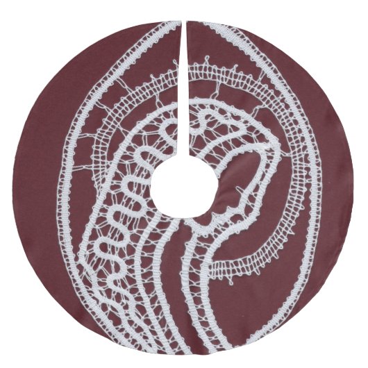 カソリッ賛美クヴァージンメアリー、レース ブラッシュドポリエステルツリースカート (正面)