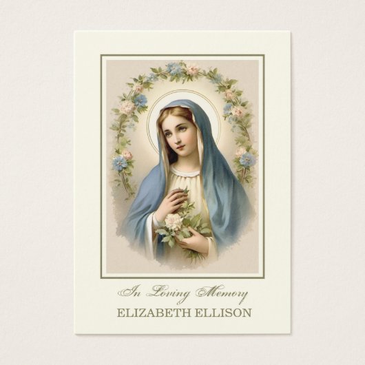 カソリッ賛美ク母マリー葬儀祈りの言葉カード (正面)