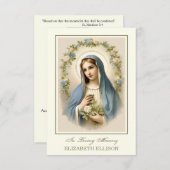 カソリッ賛美ク母マリー葬儀祈りの言葉カード エンクロージャーカード (正面/裏面)