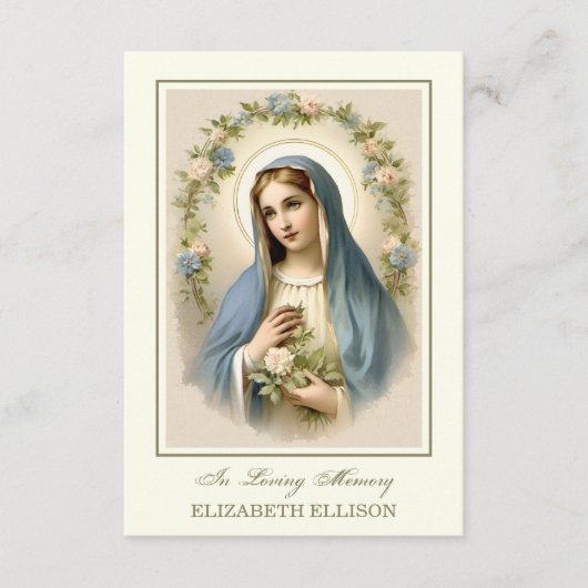 カソリッ賛美ク母マリー葬儀祈りの言葉カード エンクロージャーカード (正面)