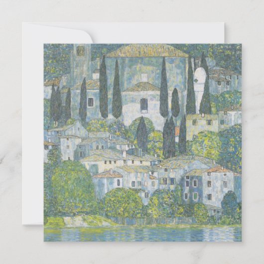 カソンの教会(イタリアン風景)ヴィンテージアート カード (正面)