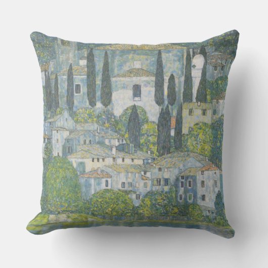 カソンの教会(イタリアン風景)ヴィンテージアート クッション (正面)