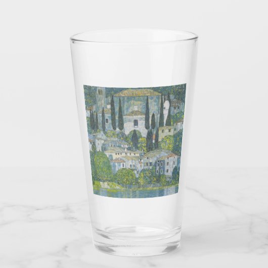 カソンの教会(イタリアン風景)ヴィンテージアート タンブラーグラス (正面)