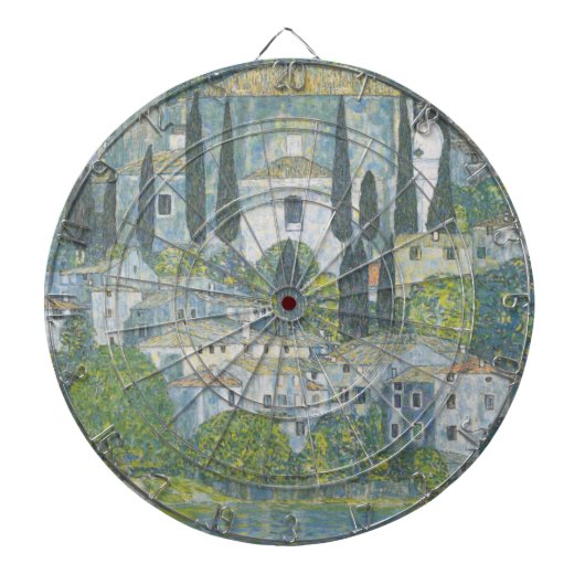 カソンの教会(イタリアン風景)ヴィンテージアート ダーツボード (正面)
