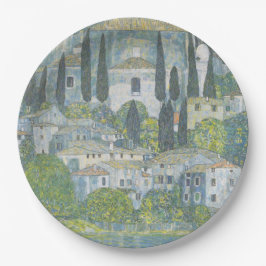 カソンの教会(イタリアン風景)ヴィンテージアート ペーパープレート