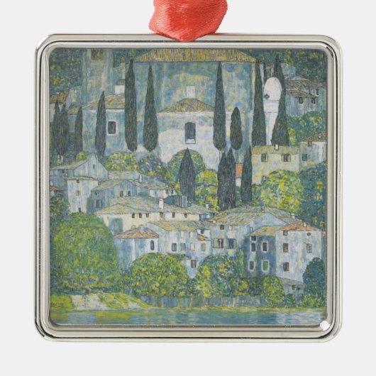 カソンの教会(イタリアン風景)ヴィンテージアート メタルオーナメント (正面)