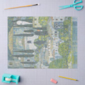 カソンの教会(イタリアン風景)ヴィンテージアート 薄葉紙 (クラフト)