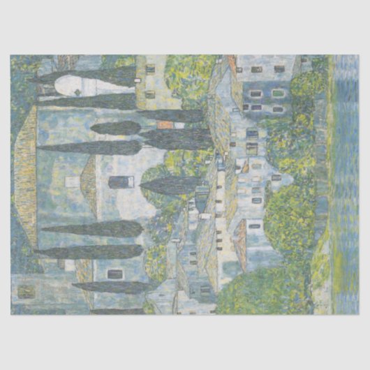 カソンの教会(イタリアン風景)ヴィンテージアート 薄葉紙 (正面)