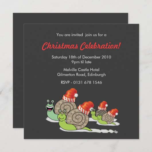 カタおもしろいイルズクリスマスパーティの招待状 招待状 (正面/裏面)