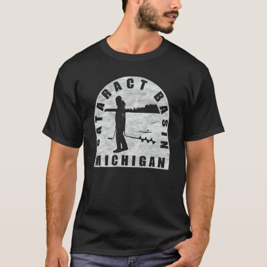 カタアクト流域アイス魚釣りミシガン Tシャツ (正面)